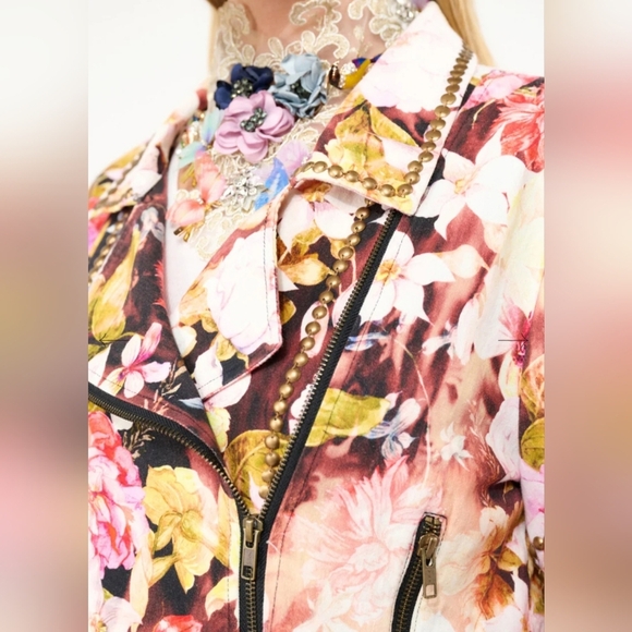 ARATTA Floral Women's Light Denim Jacket. Sz M. NWT - Picture 7 of 10